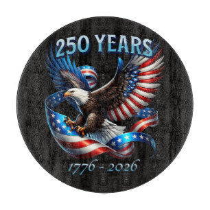 Patriotischer Adler und Flagge 250 Jahre 1776-2026 Schneidebrett