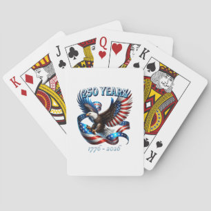 Patriotischer Adler und Flagge 250 Jahre 1776-2026 Spielkarten