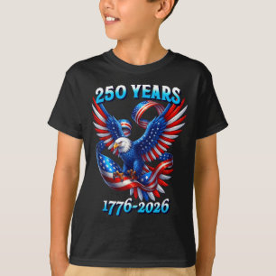 Patriotischer Adler und Flagge 250 Jahre 1776-2026 T-Shirt