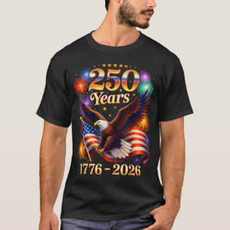 Patriotischer Adler Und Flagge 250 Jahre 1776-2026 T-Shirt