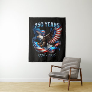 Patriotischer Adler und Flagge 250 Jahre 1776-2026 Wandteppich