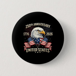 Patriotischer Adler und Flagge 250 Jahre Amerikani Button
