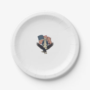 Patriotischer Adler und kolonialer General Vintage Pappteller