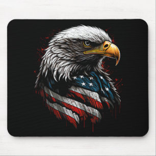 Patriotischer Adler Us Amerikanische Flagge 4. Jul Mousepad
