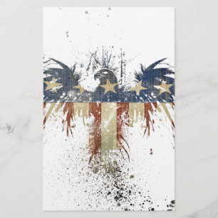 Patriotischer Adler, US/USA, SAD-Flagge Briefpapier