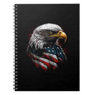 Patriotischer Adler USA Amerikanische Flagge 4. Ju Notizblock