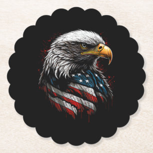 Patriotischer Adler USA Amerikanische Flagge 4. Ju Untersetzer