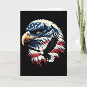Patriotischer Adler USA-Flagge 4. Juli Mann Frau K Karte