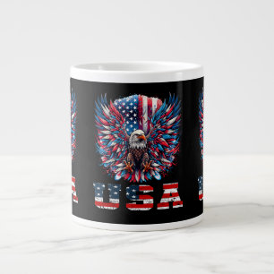 Patriotischer Adler USA-Flagge Jumbo-Tasse