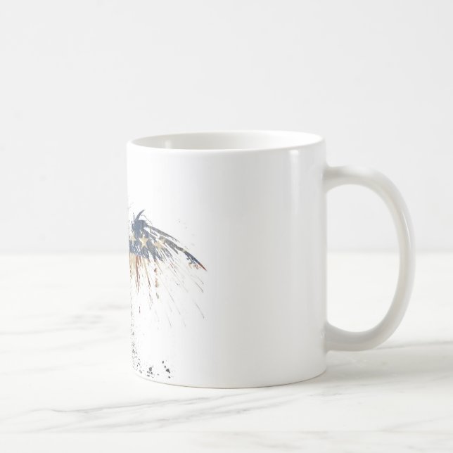 Patriotischer Adler, USA/USA, SAD-Flagge Kaffeetasse (Rechts)