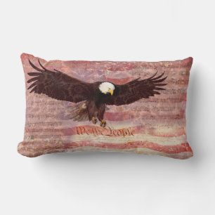 Patriotischer Adler Wir die Menschen entmutigen Lendenkissen