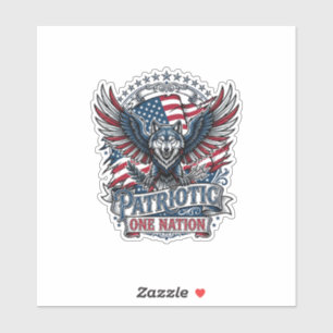 Patriotischer Adler Wolf Hybrid Tier Hybrid Patrio Aufkleber