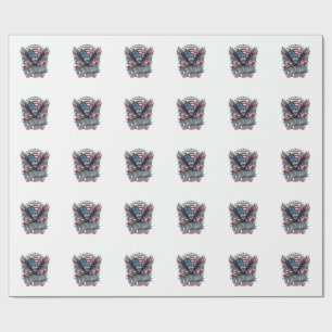 Patriotischer Adler Wolf Hybrid Tier Hybrid Patrio Geschenkpapier