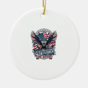 Patriotischer Adler Wolf Hybrid Tier Hybrid Patrio Keramik Ornament