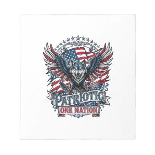 Patriotischer Adler Wolf Hybrid Tier Hybrid Patrio Notizblock