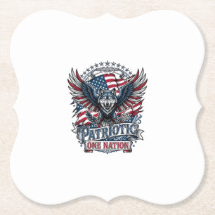 Patriotischer Adler Wolf Hybrid Tier Hybrid Patrio Untersetzer