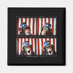 Patriotischer Affe amerikanische Flagge 4. Juli Magnet