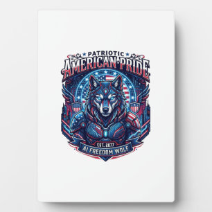 Patriotischer Ai Freiheit Wolf Cyberpunk Zukunft F Fotoplatte