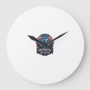 Patriotischer Ai Freiheit Wolf Cyberpunk Zukunft F Große Wanduhr