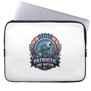 Patriotischer Ai Freiheit Wolf Cyberpunk Zukunft F Laptopschutzhülle