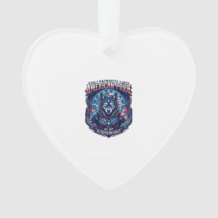 Patriotischer Ai Freiheit Wolf Cyberpunk Zukunft F Ornament