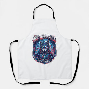 Patriotischer Ai Freiheit Wolf Cyberpunk Zukunft F Schürze