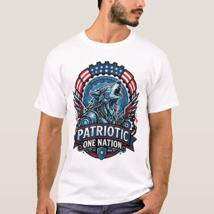 Patriotischer Ai Freiheit Wolf Cyberpunk Zukunft F T-Shirt