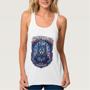 Patriotischer Ai Freiheit Wolf Cyberpunk Zukunft F Tank Top