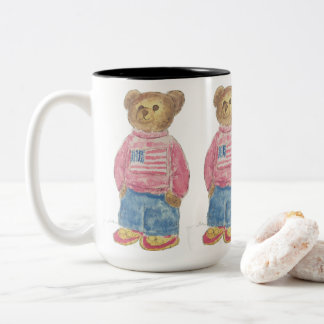 Patriotischer alter Bär Zweifarbige Tasse