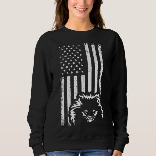 Patriotischer American Flag Teacup Spitz Sweatshirt