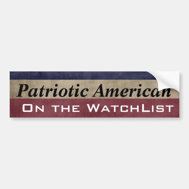 Patriotischer Amerikaner auf dem WatchList Autoaufkleber (Vorne)