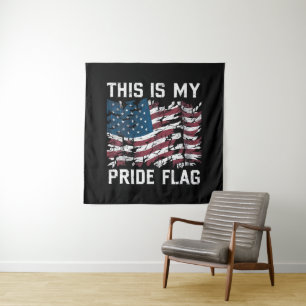 Patriotischer Amerikaner Dies ist meine Pride-Flag Wandteppich