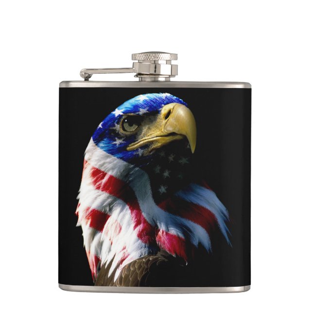 Patriotischer Amerikaner Eagle Flachmann (Vorderseite)