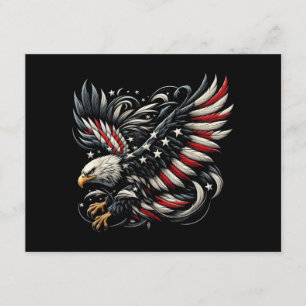 Patriotischer Amerikaner mit Adler und USA-Flagge Begleitkarte