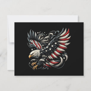 Patriotischer Amerikaner mit Adler und USA-Flagge Save The Date