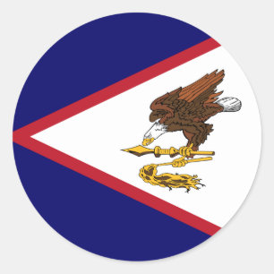 Patriotischer Amerikanisch-Samoa-Flagge-Rechteck-A Runder Aufkleber