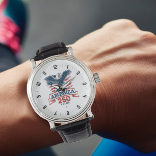 Patriotischer Amerikanischer Adler 250-Jahr-Jubilä Armbanduhr