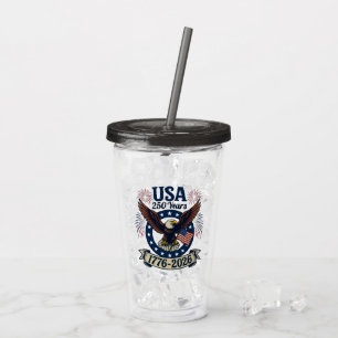 Patriotischer Amerikanischer Adler 250 Jahre 1776- Acryltrinkbecher