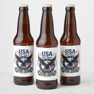 Patriotischer Amerikanischer Adler 250 Jahre 1776- Bierflaschenetikett