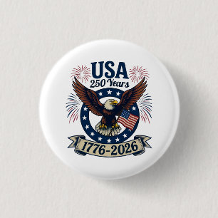 Patriotischer Amerikanischer Adler 250 Jahre 1776- Button