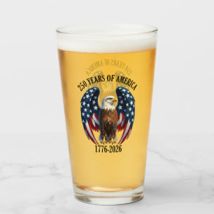 Patriotischer Amerikanischer Adler 250 Jahre 1776- Glas