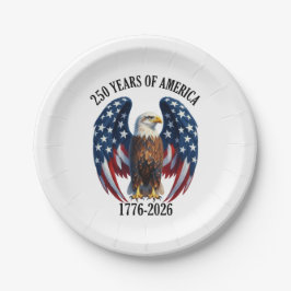 Patriotischer Amerikanischer Adler 250 Jahre 1776- Pappteller