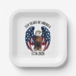 Patriotischer Amerikanischer Adler 250 Jahre 1776- Pappteller