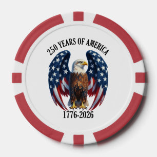 Patriotischer Amerikanischer Adler 250 Jahre 1776- Pokerchips
