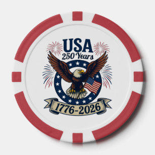 Patriotischer Amerikanischer Adler 250 Jahre 1776- Pokerchips