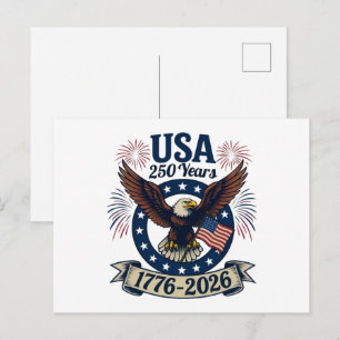 Patriotischer Amerikanischer Adler 250 Jahre 1776- Postkarte