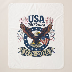 Patriotischer Amerikanischer Adler 250 Jahre 1776- Sherpadecke