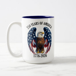Patriotischer Amerikanischer Adler 250 Jahre 1776- Zweifarbige Tasse