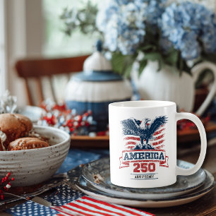 Patriotischer Amerikanischer Adler Frohes 250-jähr Kaffeetasse