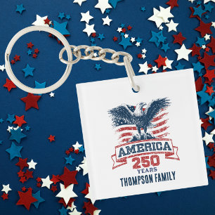 Patriotischer Amerikanischer Adler Frohes 250-jähr Schlüsselanhänger